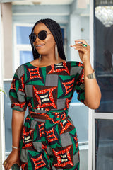 Vee African print Jumpsuit