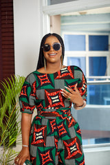 Vee African print Jumpsuit