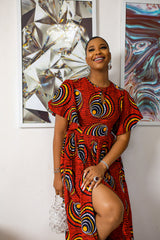 Yaounde African print maxi dress