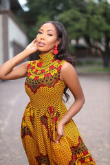 Itohan African Print Maxi dress