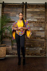African print Reversible  Tolani Poncho