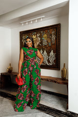 Maggie Wide Legged African print Jumpsuit