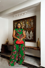 Maggie Wide Legged African print Jumpsuit
