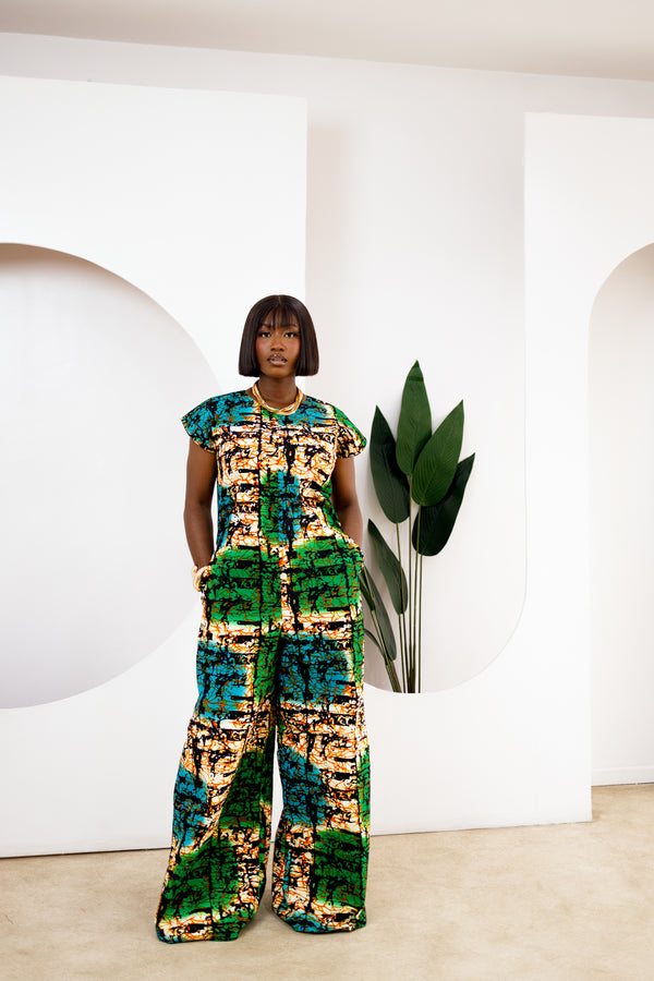 Safiya Loose Fit African print Jumpsuit