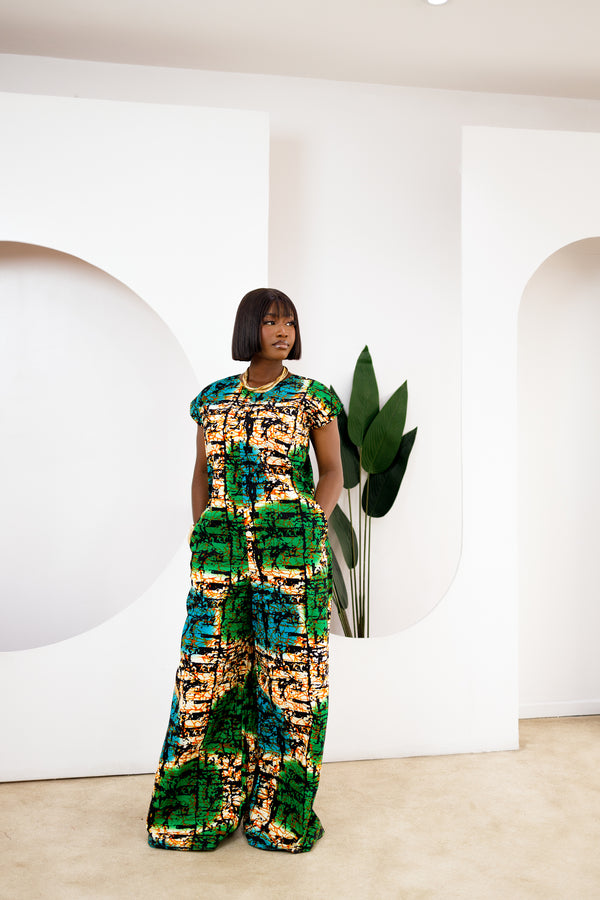 Safiya Loose Fit African print Jumpsuit