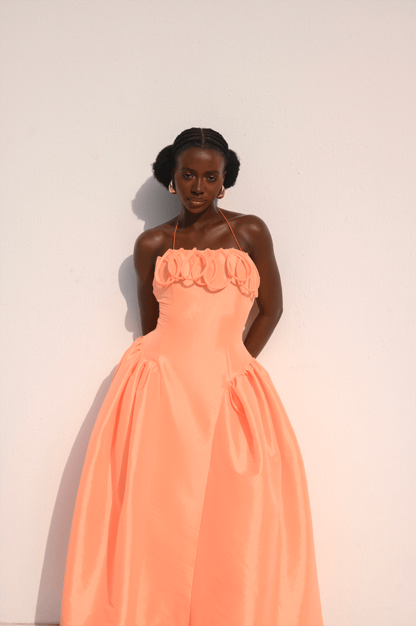 Elisa peach dress