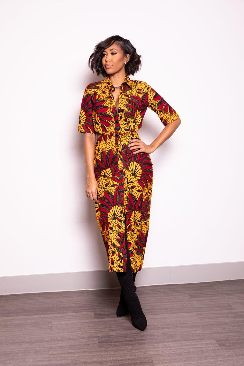 Thulile African print  Cut out Dress