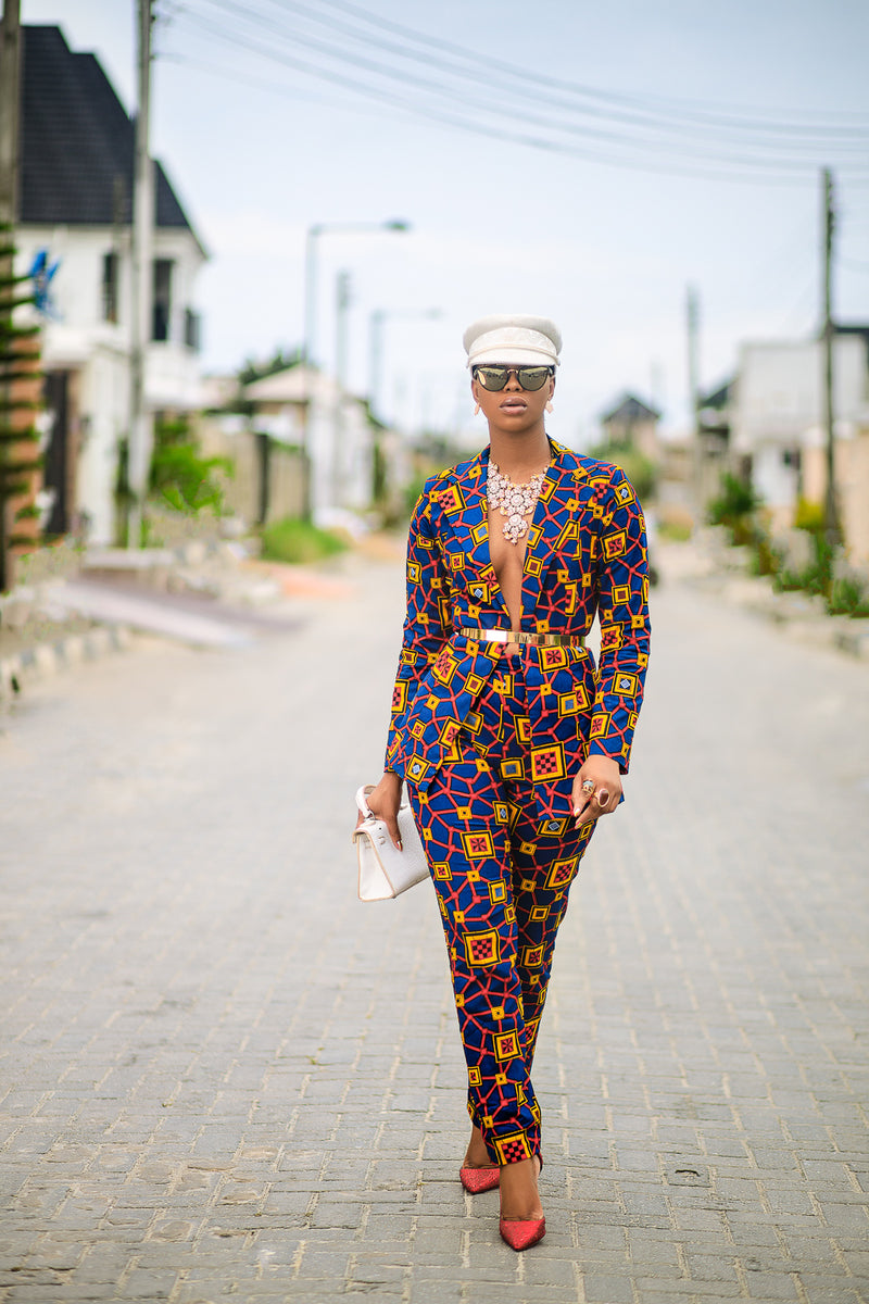 Sisi Oge African print Jacket  and pant set