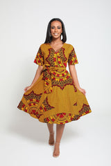 Ify African Print Wrap dress.