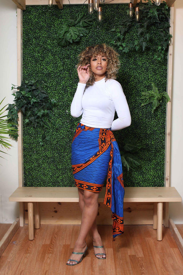 Mide  African Print Skirt