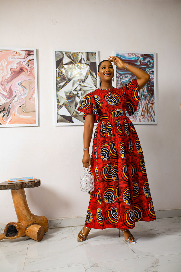 Yaounde African print maxi dress