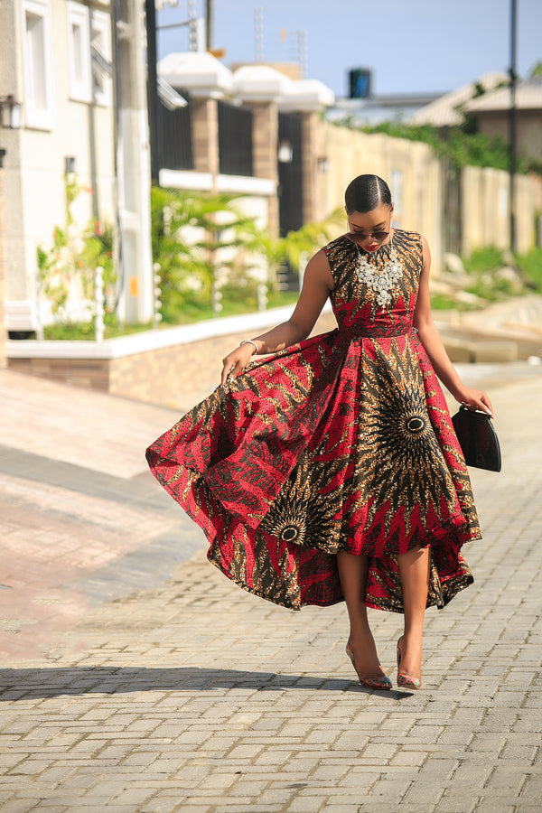 Feyi African Print Hilow dress.