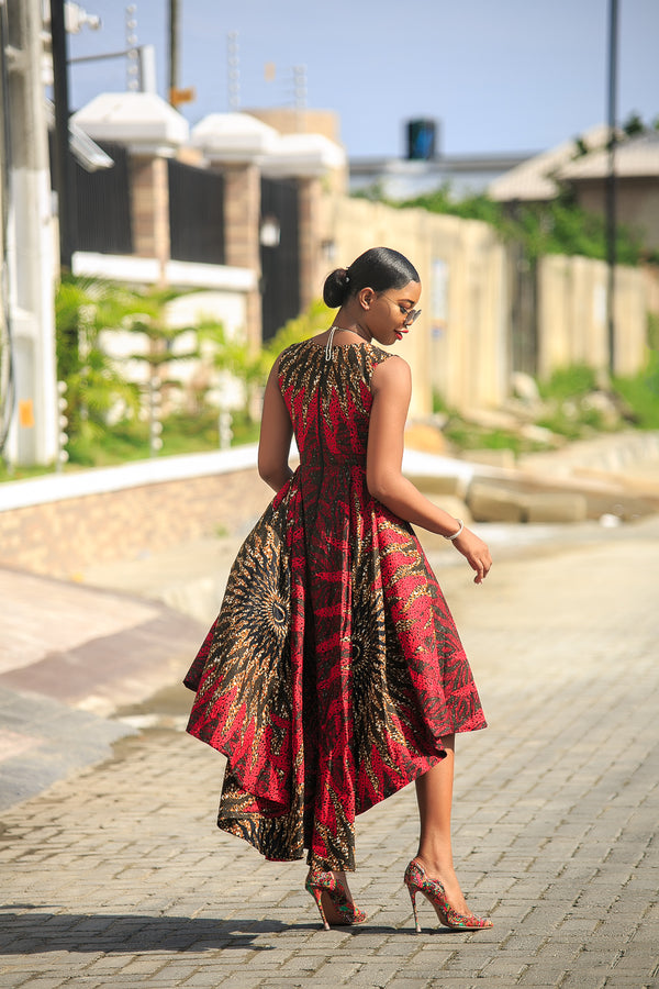 Feyi African Print Hilow dress.
