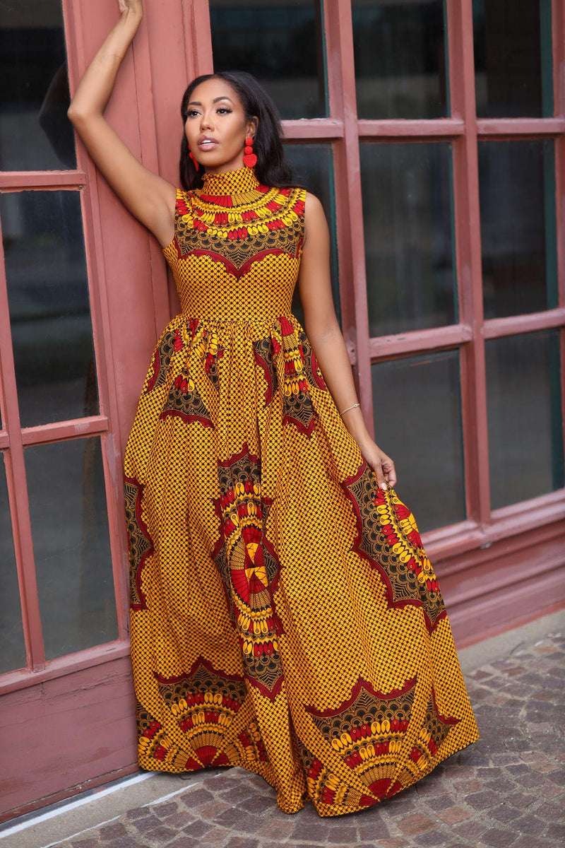 Itohan African Print Maxi dress