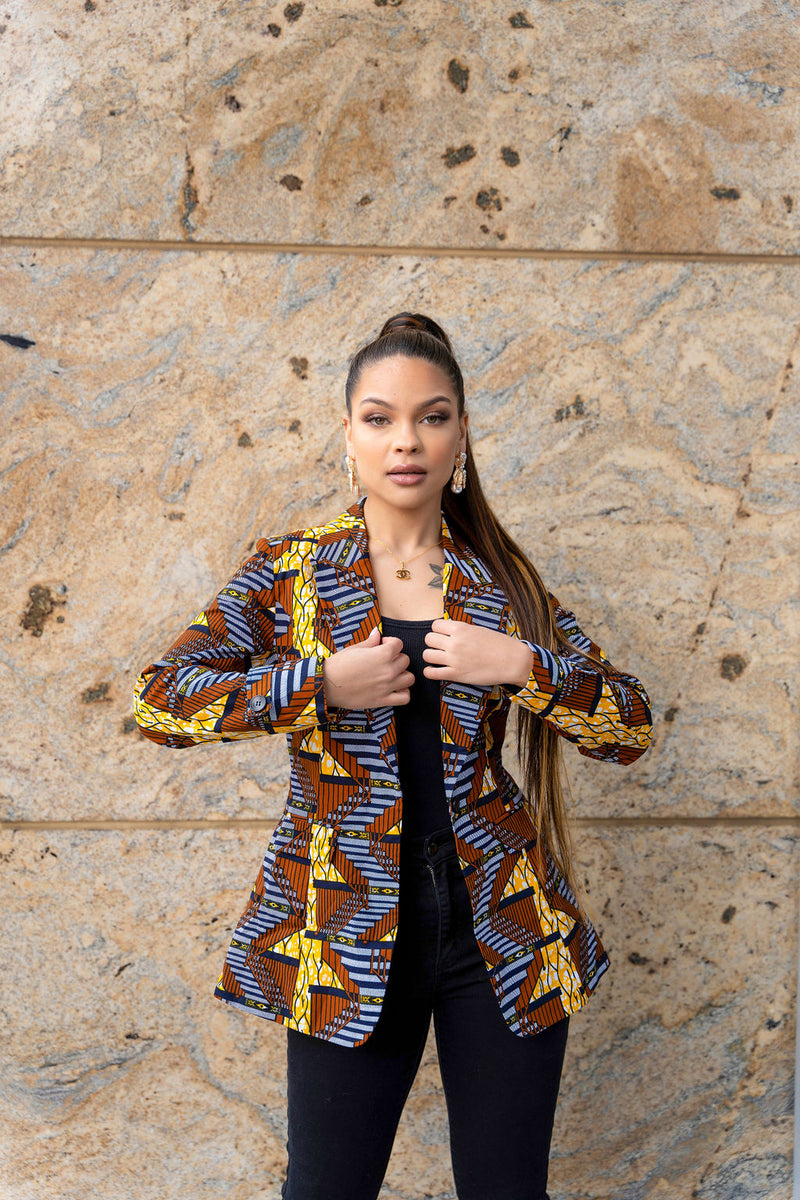 Yobe African Print Blazer