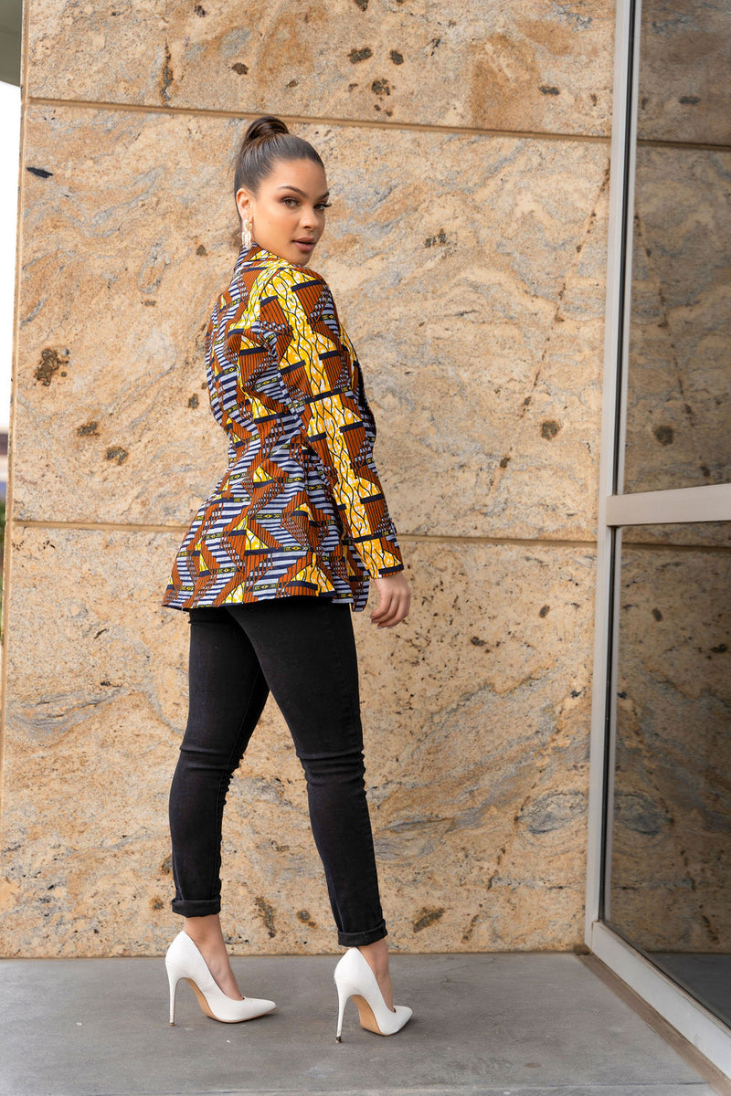 Yobe African Print Blazer