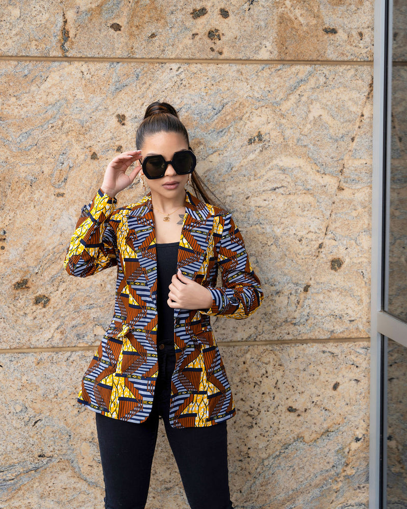 Yobe African Print Blazer