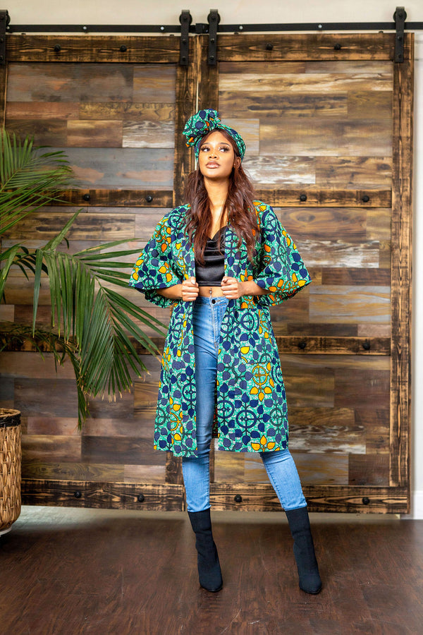 Jos African print Duster jacket