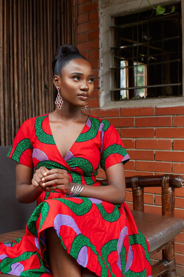 Funke African print Wrap dress