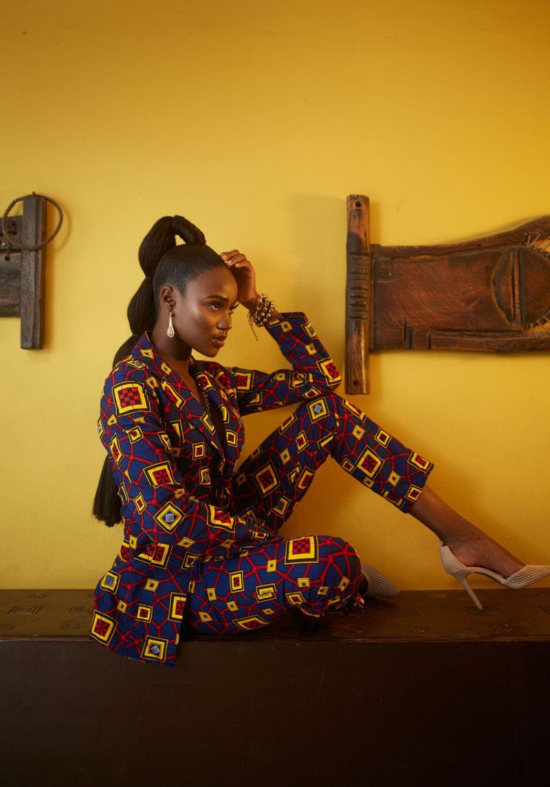 Sisi Oge African print Jacket  and pant set