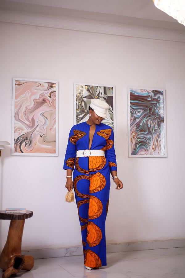 Blue Spice African print Jumpsuit