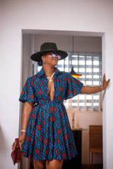 Lola Blue African Print dress