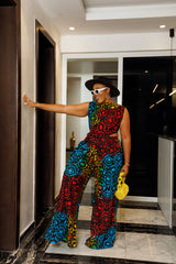 Abena Wide Legged African print Jumpsuit