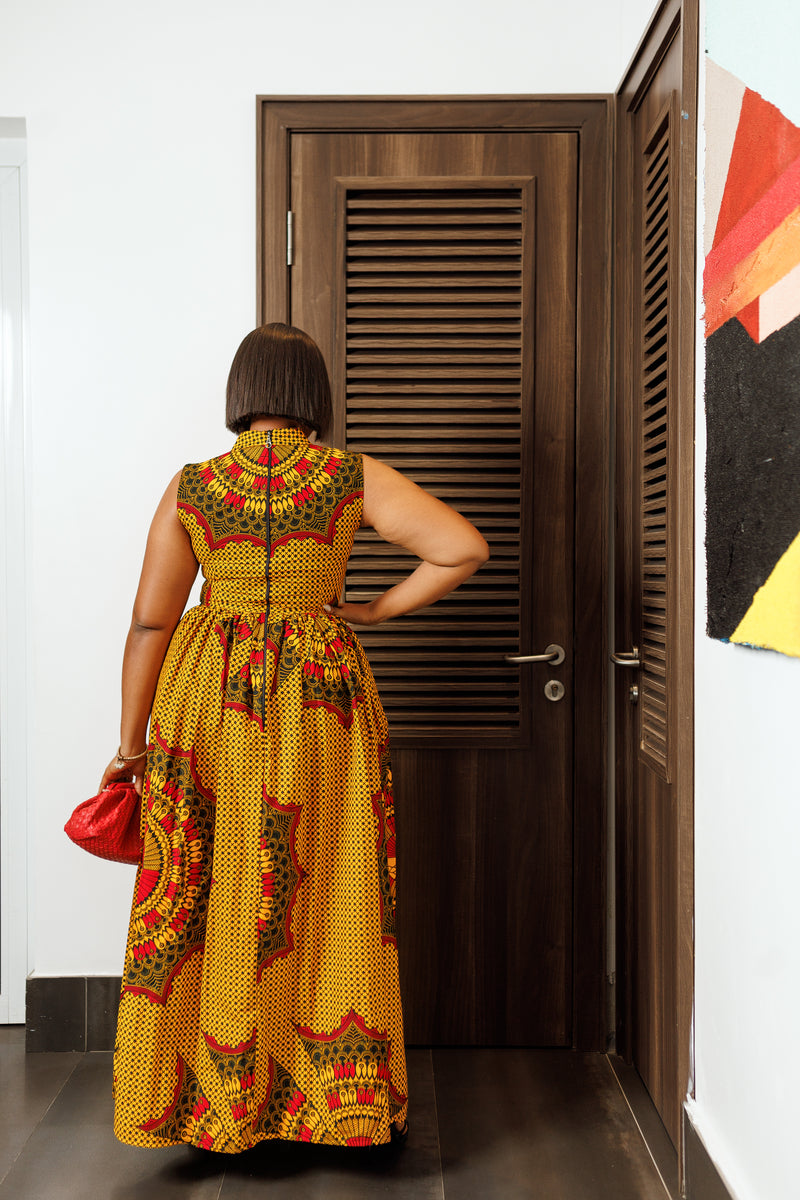 Itohan African Print Maxi dress