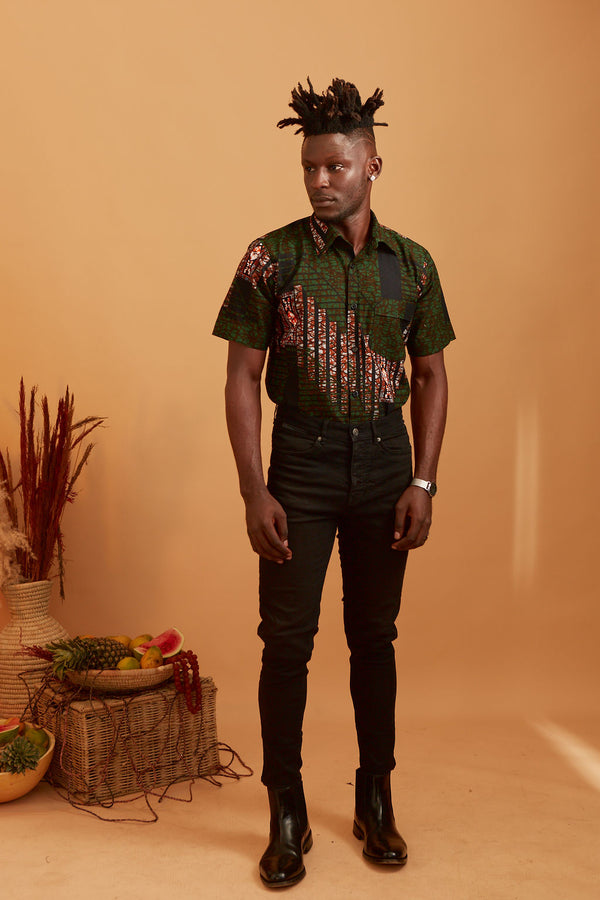 Kwame African Print Men's Shirt