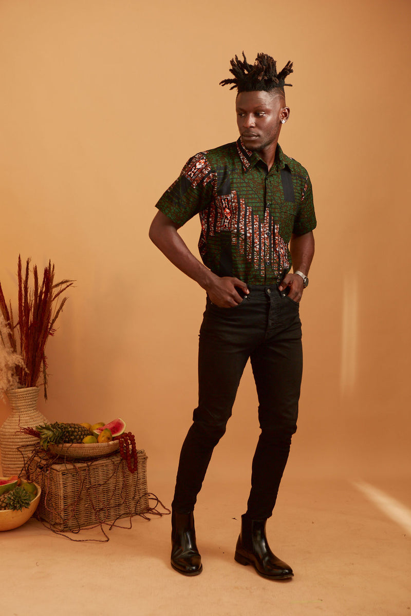 Kwame African Print Men's Shirt